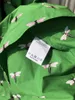 Платья для вечеринок женское вышивание Dragonfly Green Зеленое хлопок с коротким слойным рукавом высокая талия лето 2024 Женская винтажная миди