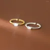 Klusterringar 925 Sterling Silver Square Zircon Open för kvinnors engagemang bröllop smycken tillbehör grossist smycken argent