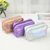Solid Color Laser Cosmetic Bag Ins Wind Portable Wash Storage Makeup Present Pouch Travel Organizer 240419