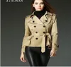 Ny Spring Autumn Women039S mode DoubleBreasted Short Trench Coats Ladies Elegant Lapel Laceup Dust Coat Girls Lovely Pepl4802903