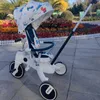 Strollers# Childrens Tricycle Multifunction Folding Baby Stroller Three Wheel Stroller Bidirectional Pram for Kids Trolley Baby Carriage T240509