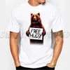 Camisetas masculinas homens mais baratos camiseta personalizada de abraços letra tops impressos brown urso design de animais curto slve hipster engraçado legal t y240509