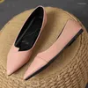 Casual Shoes Flat For Women 2024 Null Ballerine Microfiber Femmes Wine Red Daily Commuting Single Size #31-46