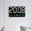 Wanduhren USB betriebene Fernbedienung Großer digitaler Wanduhr Wetterfeuchtigkeit Datum Automatisch Dimmer 12/24H Desktop LED Alarm Q240509