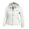 Women's Leather Autumn And Winter Jacket With Zipper Motorcycle Short Paragraph PU Large Size Coat 3XL