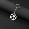 Keychains DIY Pendant Football Keyring Car Gifts till pojkvän Handgjorda rostfritt stål Keychain Match Ball Fans Souvenir Key Tag