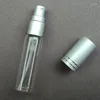 Bouteilles de rangement 50pc / lot 5 ml pompe en aluminium Verre bouteille de parfum vide bouchon métallique Parfum Spray atomiseur de voyage