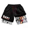 Baki Hanma Anime Gym Workout Shorts For Men Athletic 2 in 1 Compression Breathable Activewear Fitness Training Running 240506