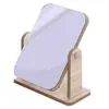 Compact Mirrors Rotating vanity mirror wooden tabletop practical desktop bedroom beauty women rotating makeup decoration home Q240509