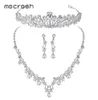 Mecresh lussuoso foglia a foglia di zirconia cubica zirconia bidalies set di torri per matrimoni in cristallo gioielli tiara mtl500hg126 d1810100339804521