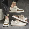 Casual skor vita mäns vävda snörning lägenheter mångsidiga par koreansk version man bräd college stil manlig sneakers