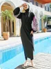 ファムイスラム教徒の水着女性長袖水着イスラム水泳スーツマードーストローブヒジャーブウェア240419