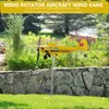 庭の装飾3D飛行機風スピナークリエイティブシックメタルエアプレーン天気装置プラグ装飾家族の中庭用腐食防止装飾