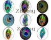 Zdying entier 1825 mm de forme ovale en verre cabochon paon feather dôme perles bijoux bricolage réalisations 10pcslot9498087