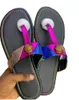 Kurt Geiger Sandalen Plattform Pantoffeln Frauen näher luxuriöser Regenbogen Sommer flacher Strand Sandalen Designer rutschen Flachschuhe Eagle Head Diamond Hook Loop B2M2#