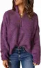 Women's Plus Size Sweaters women sweater long sleeved 1/4 zippered pullover Polo V-neck formal casual top Fashion top