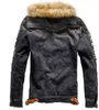 Mens Designer Jackets Vintage Ripped Black Blue Denim Cowboy Shirts Male Female Winter Jacket Casual Fur Collar Coat