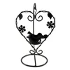 Titulares de vela H8WB Titular vintage Iron Heart Heart Bird Table Decorativa peça central Tealight Stands para os amantes presentes