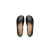 Lässige Schuhe Japaned Leder Bowtie Flat Woman Slip auf Slattern Quadrat