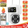 IP Cameras 4K 8MP Wifi PTZ camera dual lens IP CCTV video surveillance camera Ai Human Detect automatic tracking night vision outdoor waterproofing d240510