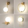 Wall Lamp Modern LED Indoor Golden Glass Light For Living Room Bedside Bedroom Interior Globe Lighting With G9 Bulb