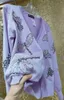 Tricots pour femmes Knit Korean Style Purple paillettes en tricot en tricot de printemps automne V-Col à manches longues Loublons pontas de motif pour femmes