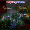 Lewondr 4th Decorations Garden Lights, Fourth of July Red Wit en Blue Light Solar Lights Outdoor, waterdichte patriottische decor met 9 LED -verlichtingsmodi voor