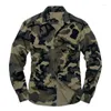 Camisas casuais masculinas Camuflagem de camuflagem masculina camisa militar jaquetas de manga longa uniformes deserto jungle tops mass roupas masculinas