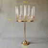 Luxury 9 Heads Metal Candlestick Holdings Stands Table Centrotavola vasi di fiori Decorazione per feste piombo