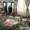 Mattor vardagsrum matta retro pastoral blomma hem dekoration lyx stort område sovrum matta rund fluffig garderob matta droppe deliv dhyou