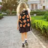 Backpack Orange Cartoon Fruit With Print Large Capacity Travel Back Pack Pocket 42x30.5cm