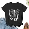 Kvinnors polos Dragonfly Crystals Moon Witchy Gothic Magical T-shirt Kvinnliga kläder Koreanska kläder
