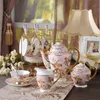 Topgrade de style pastoral européen Bos Chine tasse de café Set Pot Taapot Soucoupe Spoon Milk Sugar Bow Bowl 240508