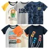 T-shirt 2024 Summer Nuovi bambini Abbigliamento Lettere fogliare Stampa per bambini Abbigliamento per bambini T-shirt a maniche corte T-shirt in cotone T-shirt Shiringl2405