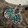 Big Water Drop Earrings Green Jade Stone Earrings for Women Silver Color Dangle Wedding Earrings