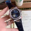 Luxury F Factory 40mm Sports Elegant Series 5711 CAL 324 S C Mouvement automatique Bouteau en cuir bleu Long Diamond Mezel Wristwatch M342K 2826