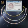 Пользовательские ювелирные изделия Moissanite Hip Hop 2 мм 10K/ ожерелье VVS Diamond Fashion Tennis Chain