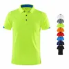 Polos męski Szybki suszenie z krótkim rękawem Company Polo Shirt Brand Brand Oddychanie Lapel Sports 8-kolorowe duże Q240509