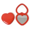 Espelhos compactos espelhos de dupla face espelhados de venda a quente de venda 1x/2x maquiagem vermelha bolso de coração q240509