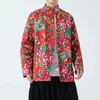 Giacche da uomo 2024 in stile cinese Northeast Big Flower Vintage Vintage Knot Knot Botton Tang Suet Hanfu