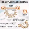 Nipple Rings BESTEEL 1Pc 14G Surgical Steel Nickel Ring Used for Womens CZ Ball Center Nickel Tongue Barbell Nine Rings Body Perforated Jewelry Y240510