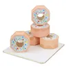 3 pezzi Wrap regalo 10pcs dolce dessert a forma di ciambella box gift cioccolato sacchetto di imballaggio per il matrimonio per baby shower decorazioni