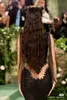 Celebrity avondjurk afstudeer feestjurk 2024 Met Gala V-hals Tassel Mermaid Black Kendal Jenner Kim Kardashian Kylie Jenner lange jurk uit schouder