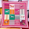 Sjaals 90x90 cm nieuw ontwerp acht paarden universum geprinte zijden sjaal vierkant sjaals dame wraps kerchief vrouw nek sjaal wraps echarpes q240509