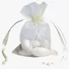 200 PCs Bolsa de Organza Branca Bolsa Bolsa de Favoros de Casamento 9x12cm ou Ivory 286h