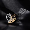 Pendant Necklaces 2 Pcs Couple Heart Key Locket Dad Mom Love You Necklace Double Color Friends Family Lovers Jewelry Gifts