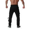 Pantalones para hombres Pantalones de carga decorativos de metal de alta calidad Hip-Hop Jogging High Street Sports Pants envío directo ABZ183L2405