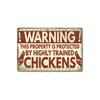 Metallmålning 2023 roliga kycklingar tennskyltar vintage affisch tupphöns ägg retro plack vägg klistermärken för gårds utomhusdörrar hem dhdxt