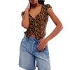 T-shirts de femmes combhasaki femmes y2k vintage d'été slim fit tops manche de capuche