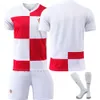 Soccer Set/Tracksuits Mens Tracksuits 2024 Kroatien Home Football Jersey Storlek 10 Modric Cup Jersey Mens and Childrens Set version